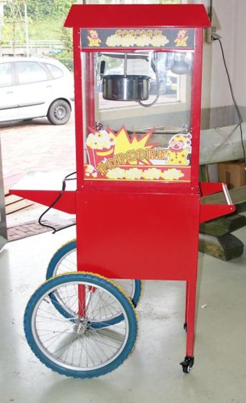 Popcornmachine met popcornkar - incl popcornpakket 50 stuks - Zoet